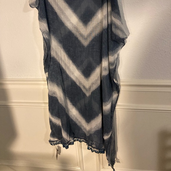 Blue and White Extra Long Scarf - Picture 4 of 15
